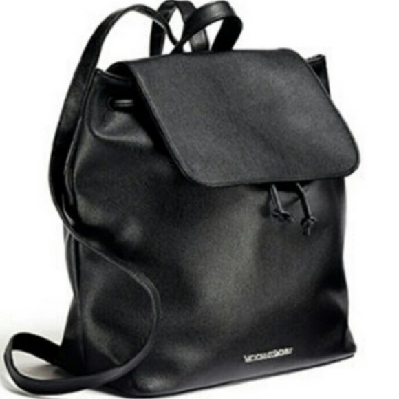 Victoria\'s Secret Faux Leather Black Backpack